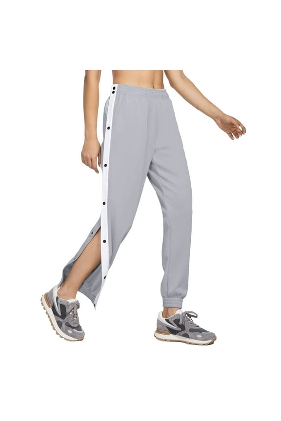 Women's Tear Away Pants Easy Access Adaptive Jogger Pants Post Surgery Breakaway Lounge Sweatpants with Pockets Grey XL