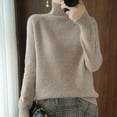 thumbnail image 1 of TrendOFT Womens Cable Knit Pullover Sweaters Neck Long Sleeve Trendy Sweater Basic Fall Winter Jumper Tops Khaki XXL, 1 of 5