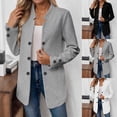 thumbnail image 1 of TrendOFT Womens Casual Blazer Jacket Gold Button Long Sleeve Work 0ffice Blazer Lapel Open Front Jacket White XXL, 1 of 7