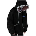 thumbnail image 1 of TrendOFT Womens Cute Shark Hoodies Cute Cartoon Animal Pullover Sweatshirts Long Sleeve Hooded Fall Tops For Teen Girls Streetwear Black S, 1 of 5
