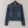 thumbnail image 1 of TrendOFT Womens Denim Jackets Distressed Ripped Long Sleeve Jean Jacket Fall Coats Blue S, 1 of 8