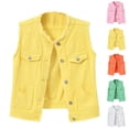 thumbnail image 1 of TrendOFT Womens Denim Vest Sleeveless Jean Jacket Trendy Denim Jacket Comfy Fit Frayed Vest Tops Pink XXXL, 1 of 8