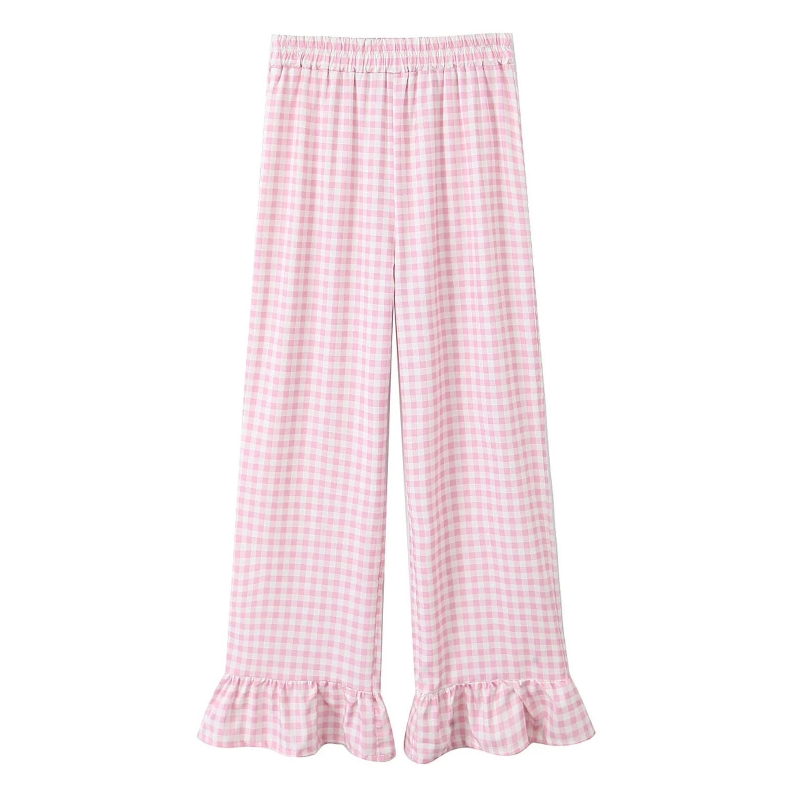 TrendOFT Womens Gingham Pants Cute Wide Leg Lounge Pants Y2k Plaid ...