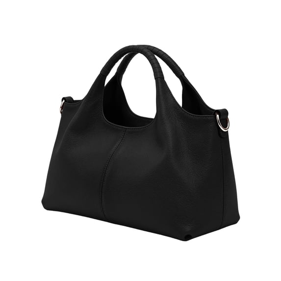 TrendOFT Womens Leather Tote Bags Fashion Soft Leather Casual Commute Large Capacity Single Shoulder Handbag Black One Size