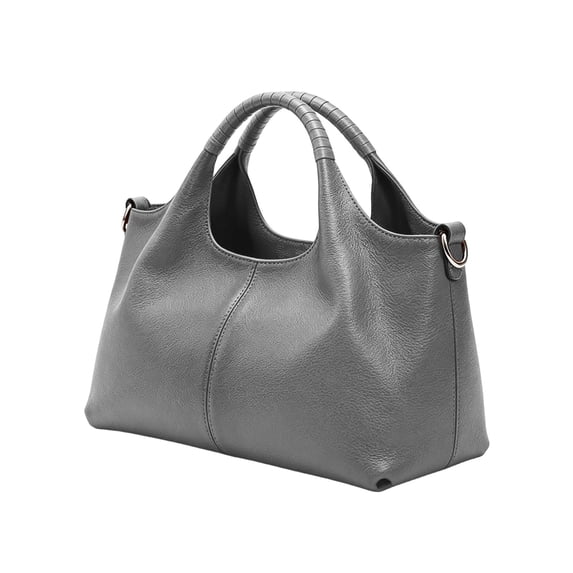 TrendOFT Womens Leather Tote Bags Fashion Soft Leather Casual Commute Large Capacity Single Shoulder Handbag Grey One Size