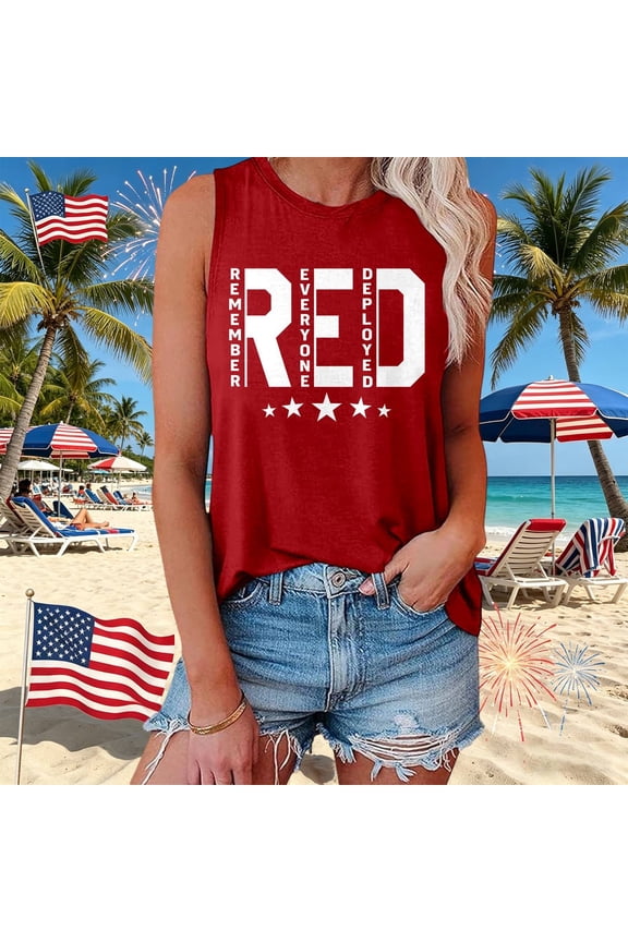 Womens Letter T Shirts Crew Neck Tank Top Alphabet Print Short Sleeve Casual Everyday Leisure Wear Red XL