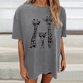 thumbnail image 1 of TrendOFT Womens Oversized Tees Drop Shoulder Crew Neck Short Sleeve Casual Lightweight Daily Tops Grey L, 1 of 4