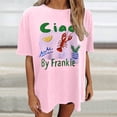 thumbnail image 1 of TrendOFT Womens Oversized Tees Drop Shoulder Crew Neck Short Sleeve Casual Lightweight Daily Tops Pink1 M, 1 of 4
