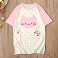 thumbnail image 1 of TrendOFT Womens Raglan Tees Raglan Sleeve Print Crew Neck Casual Lightweight Daily Summer Tops Pink XXXL, 1 of 4