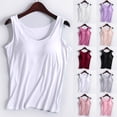 thumbnail image 1 of TrendOFT Womens Tank Tops Built in Bra Cami Tanks Lightweight Undershirt Tank Tops Beige L, 1 of 4