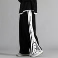 thumbnail image 1 of TrendOFT Womens Tear Away Basketball Pants Casual High Split Snap Button Post Surgery Sweatpants with Pocket Black XXXL, 1 of 9