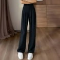 thumbnail image 1 of TrendOFT Womens Wide Leg Dress Pants Stretchy Work Pants with Pockets Pleated Front Business Casual Slacks Black L, 1 of 6