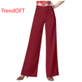 thumbnail image 1 of TrendOFT Womens Wide Leg Yoga Pants High Waisted Comfy Dance Sweatpants Loose Casual Soft Lounge Joggers with Pockets Red XXL, 1 of 8