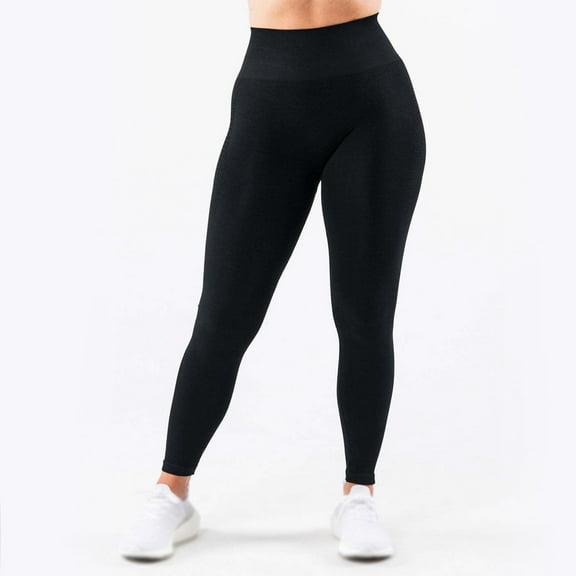 TrendOFT Workout Leggings for Women Seamless Scrunch Tights Tummy Control Gym Fitness Sport Active Yoga Pants Black XS