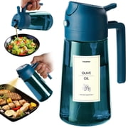 TrendPlain 16oz Glass Olive Oil Dispenser Bottle for Kitchen Gadgets Olive Oil Sprayer for Cooking with Stickers Navy