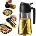 thumbnail image 1 of TrendPlain 16oz Glass Olive Oil Sprayer for Cooking - 2 in 1 Olive Oil Dispenser for Kitchen Gadgets,Air Fryer,Salad,Bbq - Black, 1 of 6