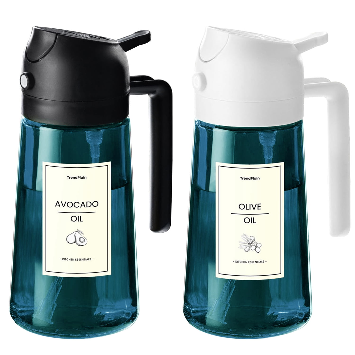 Cook Sticker TrendPlain 16oz Glass Olive Oil Dispenser Bottle for Kitchen Gadgets ...