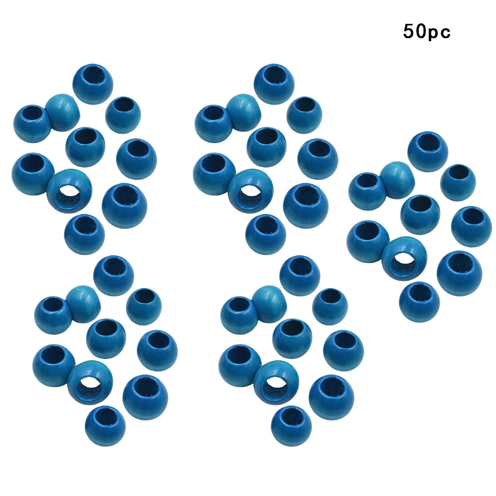 TrendTide 50pcs 20mm Wood Beads Large Hole Macrame Wooden Beads Variety