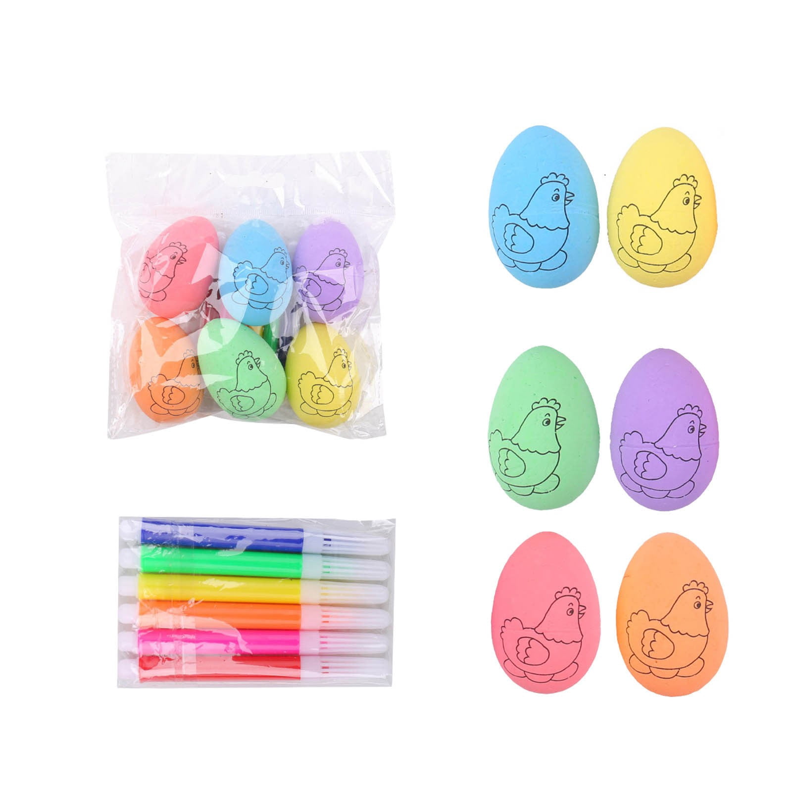 Succwoah White Easter Eggs With Color Pens Kit - 108 Plastic Eggs + 36 Markers + Ropes For DIY Decorating - View #9