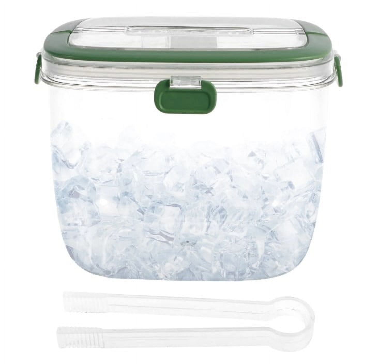 TrendTide Ice Bucket With Lid And Tong Sealed Ice Bucket Container With