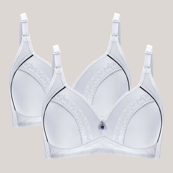 successthop 2 Pack Wireless Supportive Bras for Women Full Coverage Wirefree Breathable Cute Bra