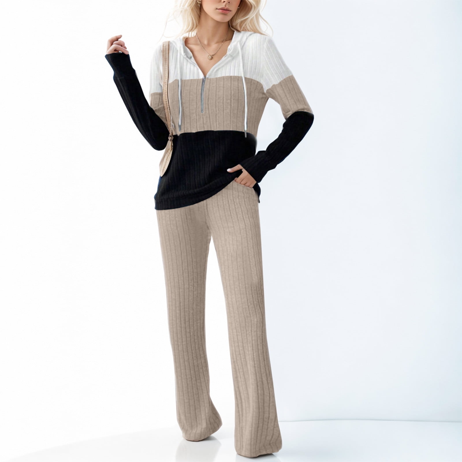 Long Sleeve Zipper Tops & Pants Lounge Set