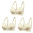 thumbnail image 1 of successthop 3 Pack Push up Bras for Women Cute Beige 36 Wirefree Push Up Everyday Bralette Solid V Neck Daily Bralette Spaghetti Straps Basic Bra Beauty Causal Bras Lingerie, 1 of 3