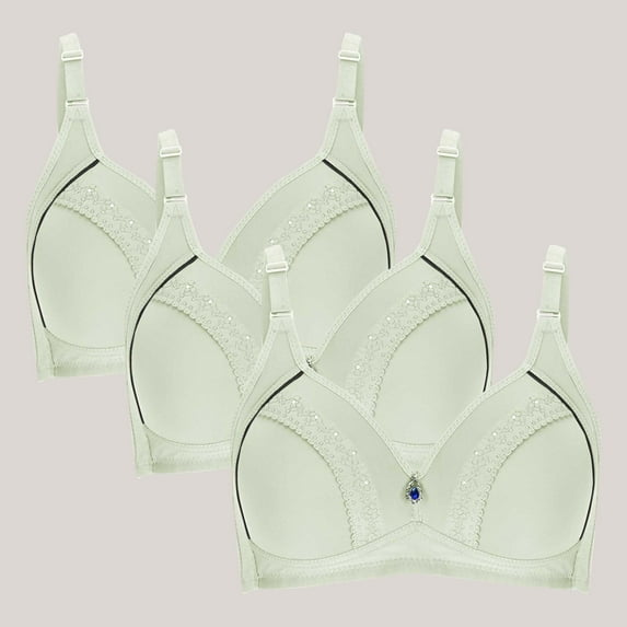 successthop 3 Pack Push up Wireless Bras for Women Supportive Breathable Soft Bra Lingerie