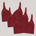 thumbnail image 1 of TrendVibe365 3 Pack Wireless Bras for Women Full Coverage Push up Bralette Comfy Cute Bra Underwear, 1 of 4