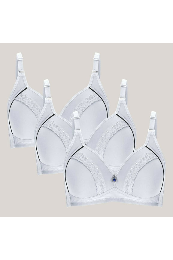 TrendVibe365 3 Pack Wireless Push up Bras for Women No Underwire Soft Bra Bralette Underwear