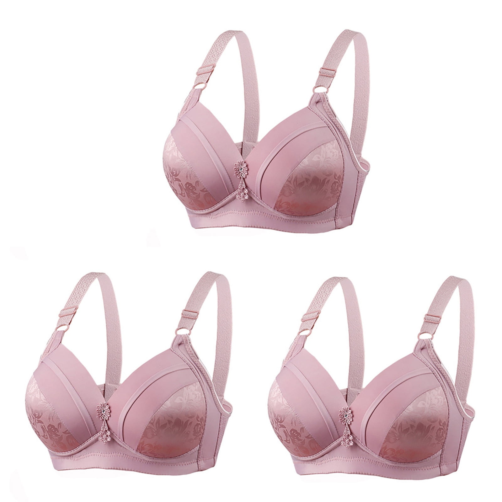 successthop 3 Pack Womens Bras No Wire Plus Size Gray 40 No Underwire ...