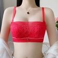 thumbnail image 1 of TrendVibe365 Bras for Women Full Coverage Plus Size Lace Wireless Push up Bralettes Padded Adjustable Strap Bustier Full Coverage Crop Cami Top Comfort Shapewear Red 70, 1 of 4