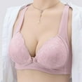 thumbnail image 1 of TrendVibe365 Breastfeeding Bra Womens Maternity Cotton Wireless Push up Bralettes Padded Button Front Adjustable Strap Bustier Full Coverage Crop Cami Top Comfortable Underwear Pink 2XL, 1 of 3