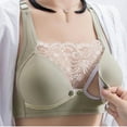 thumbnail image 1 of TrendVibe365 Breastfeeding Bra Womens Pregnancy No Wire Push up Bralette Padded Button Front Adjustable Strap Corset Top Full Coverage Crop Cami Top Comfort Underwear Green L, 1 of 4