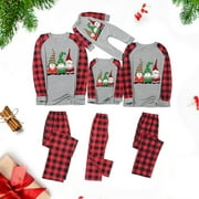 TrendVibe365 Christmas Pajamas Family Set Gray Gnomes Christmas Pajamas Toddler Long Sleeve Jumpsuit Round Neck Loose Loose Nightgowns Onesie Winter Lounge Sets 2023 Christmas Gifts