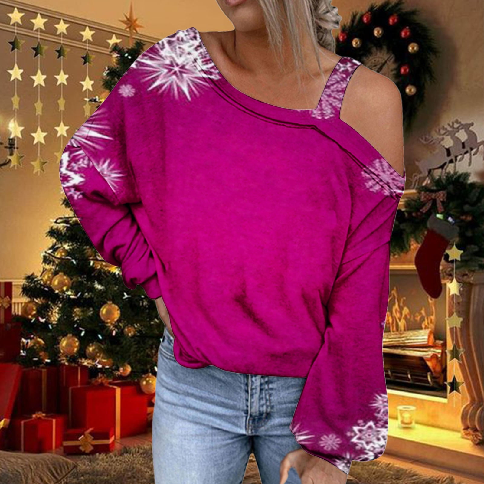  lightning deals of today prime clearance womens clothing  Christmas Shirts for Women Novelty Funny Graphic Lightweight Sweatshirt  Xmas Tree Holiday Cute Tee Pink Pullover Tops Blouses : Clothing, Shoes &  Jewelry