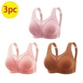 thumbnail image 1 of successthop Comfortable Bra Womens Plus Size 3 Pack Mesh No Wire Push up Bralette Padded Adjustable Strap Corset Top Full Coverage Crop Cami Top Cute Lingerie Pink 3XL, 1 of 9