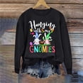 thumbnail image 1 of TrendVibe365 Easter Oversized Sweatshirt for Women Gnomes Bunny Rabbit Easter Eggs Flower Letters Holiday Gifts Tops Crew Neck Blouses Long Sleeve Tshirts Slim Sexy Novelty Faith Tees Outfit Black S, 1 of 3