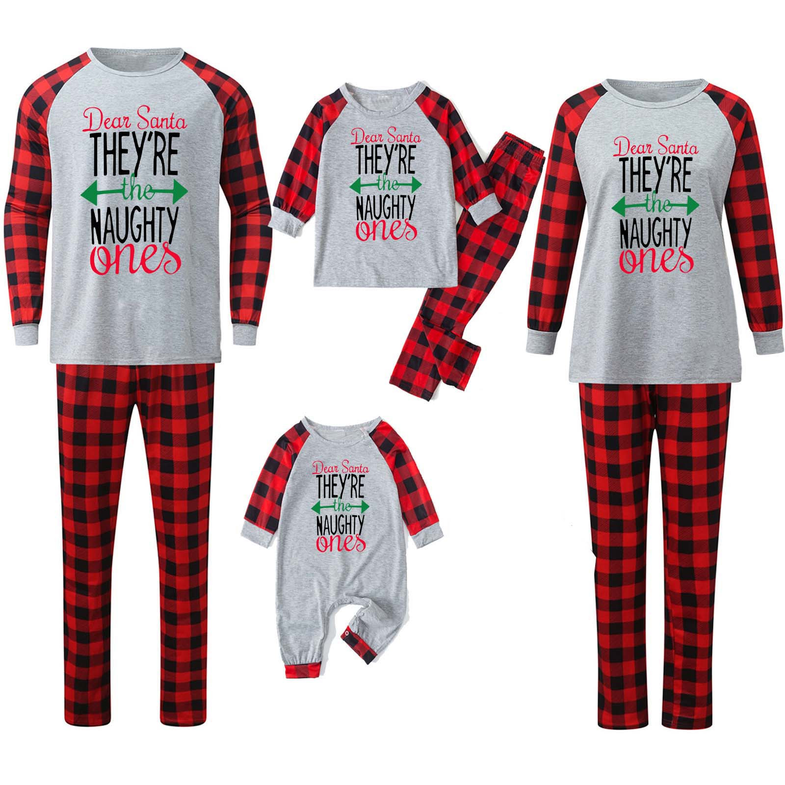 TrendVibe365 Family Matching Christmas Pajama Sets Santa Claus Set Long