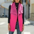 thumbnail image 1 of successthop Fleece Vest for Women Hot Pink Tank Jacket without Hood Plain Warm Coats Hip Length Thermal Outwear Fuzzy Sleeveless Winter Clothes Collar Jacket Soft Comfy Top, 1 of 8