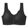 thumbnail image 1 of TrendVibe365 Front Closure Bras for Women No Wire Push up Bralette Padded Snap Front Closure Wide Strap Corset Top Full Coverage Crop Tank Top Comfort Shapewear Black 2XL, 1 of 2