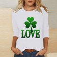 thumbnail image 1 of successthop Green Ladies Tops and Blouses 3/4 Sleeve Dressy St Patricks Day Plus Size Round Neck Polyester Casual St. Patricks Day Blouse Tops for Irish Themed Gifts 5XL, 1 of 4