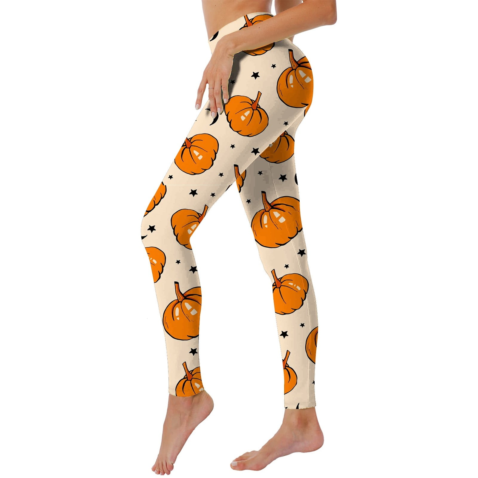 TrendVibe365 Halloween Leggings for Women Scrunch Butt High Waist Legging  Pants Halloween Graphic Funny Pumpkin Printed Yoga Pants Comfy Stretchy