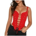 thumbnail image 1 of TrendVibe365 Halloween Open Bust Corset Belt for Women Satin Boned Overbust Corset Solid Bustier Underbust Lingerie Suspender Push Up Bodysuit Tops Zipper Waspie Belt for Gothic Vintage Dress, 1 of 5