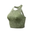 thumbnail image 1 of TrendVibe365 High Impact Sports Bra Women Ribbed Knit No Underwire Push up Tshirt Bralette Padded High Neck Racerback Halter Wide Strap Supportive Longline Bustier Full Coverage Comfort Underwear, 1 of 2