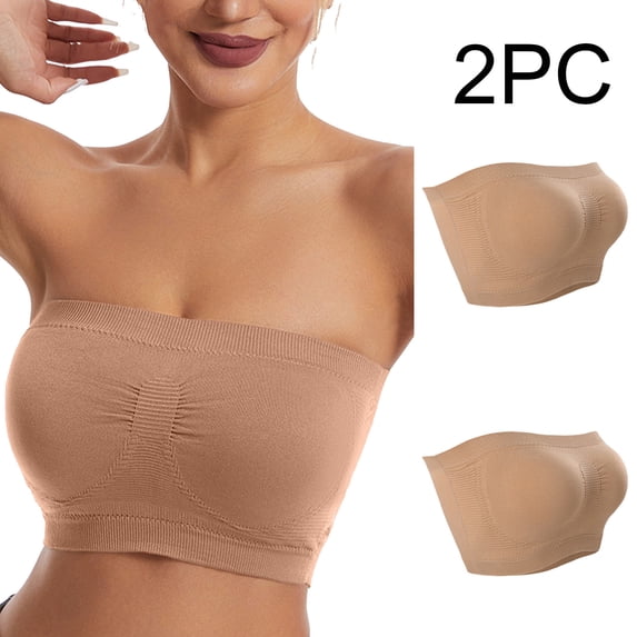 successthop Invisible Bras for Women Multipack Invisible Stretchy No Underwire Push up Tshirt Bralette Padded Bustier Full Coverage Cute Shapewear Nude L