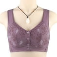 thumbnail image 1 of TrendVibe365 Lace Bras for Women Purple M Front Closure No Underwire Push Up Everyday Bra Floral Lace U Neck Daily Bra Breathable Wide Strap Basic Bralette Full Coverage Soft Bras Lingerie, 1 of 4