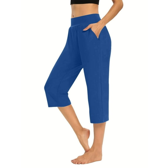 successthop Ladies Capri Pants, Womens Capri, Pedal Pushers Trousers, Blue