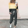 thumbnail image 1 of TrendVibe365 Ladies Sweatsuits 2PCS Sets Womens Color Block Crewneck Long Sleeve Shirts and Jogger Sweatpants Fit Workout Outfits Activewear Tracksuit Jogging Suits Sweatsuits, 1 of 5