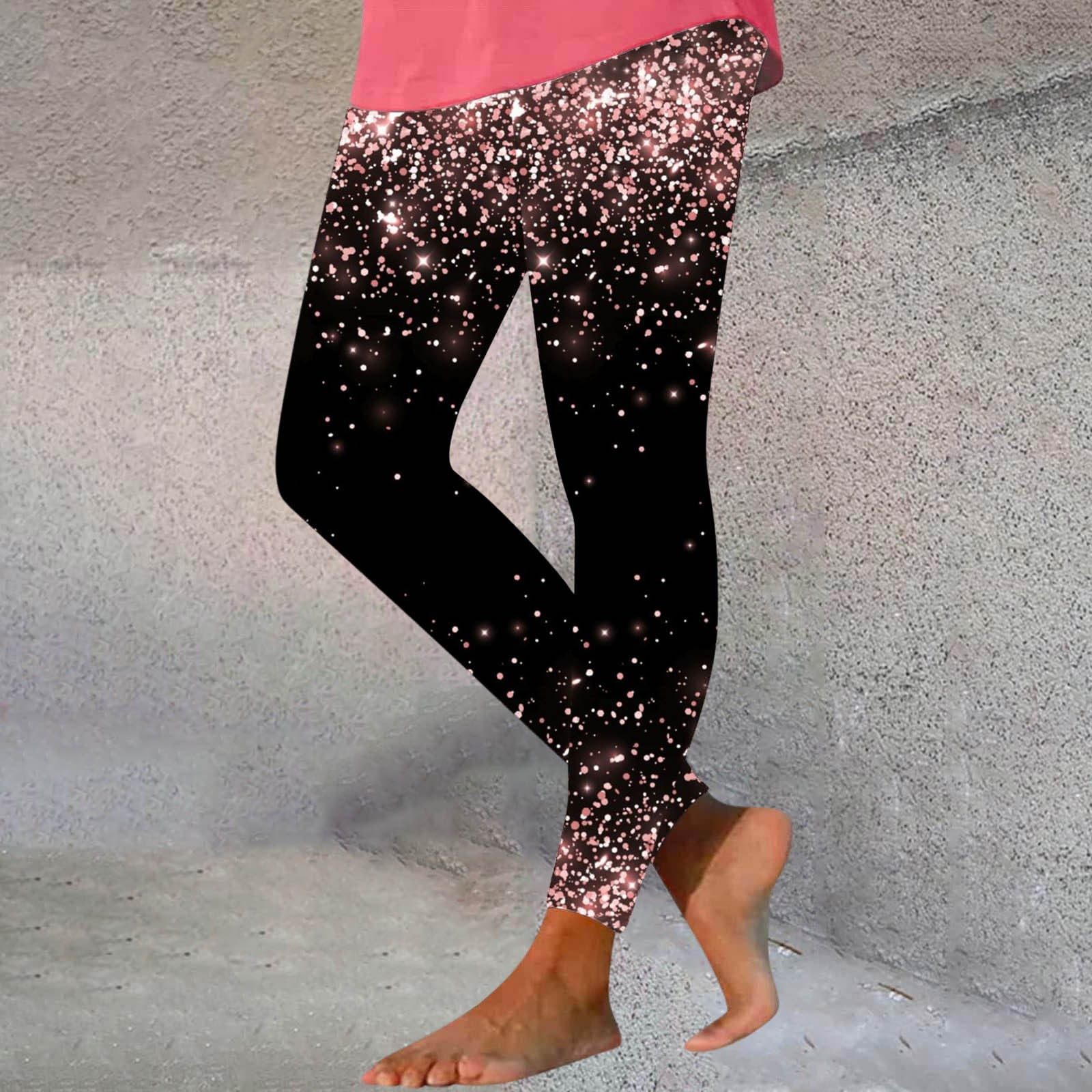 TrendVibe365 Leggings for Women Butt Lift Sequins Printed Glitter Sparkly Y2K Stretchy Workout Yoga Pants Butt Lifting Leggings Tights Casual Slim Sports Trousers Soft Elegant Running Curvy Pants Walm...